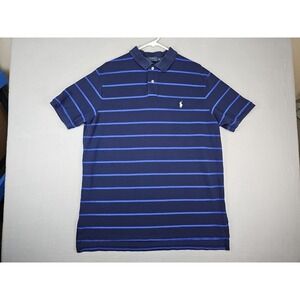 Polo Ralph Lauren Shirt Men's 2XL Blue Striped Custom Fit Pony Embroidery XXL